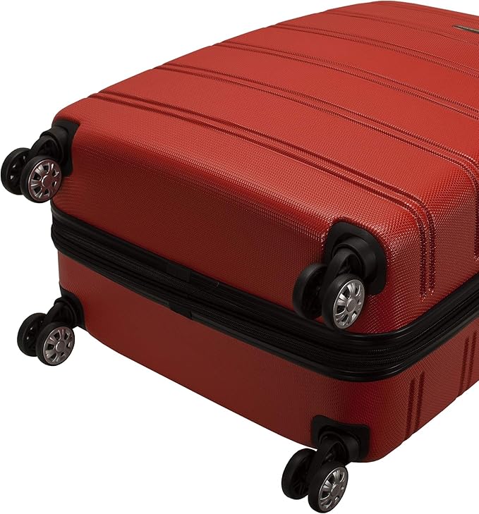 Rockland Melbourne Hardside 2 Piece Expandable Spinner Wheel Luggage Set, (20"/28"), Red