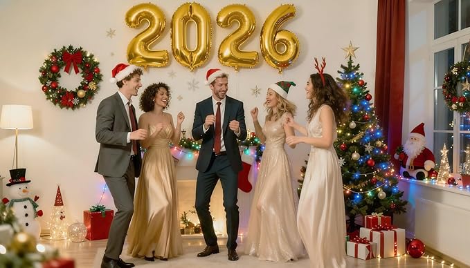 2026 Gold Numbers Balloon 40 Inch, Happy New Years 2026 Balloons for Nye Decor Party, 2026 Digital Balloon Graduation Decoration Supplies