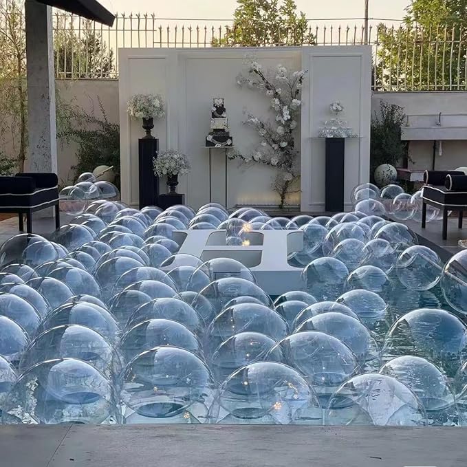 Clear Balloons Bubble, 60 Packs 4 Different Sizes Bobo Balloons Plastic Garland Arch Kits with Fishing Line/Transparent Rubbers for Party Decorations