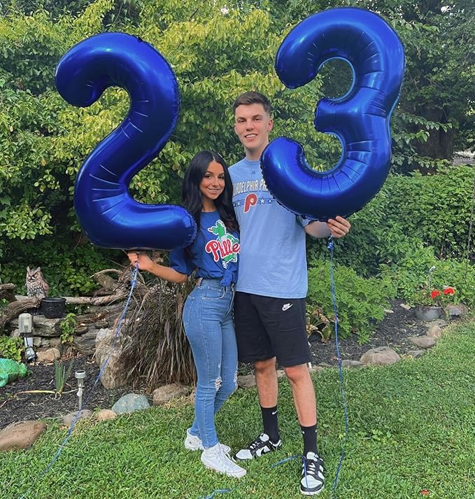 Night Blue 4 Balloon, Number Balloons 40 Inch, 4th Birthday Decorations for Girls Four Large Numbers for Party Decor, Number 4 Balloon