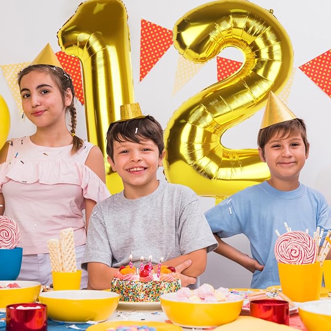Number 2 Balloons 40 Inch Large Helium Foil Mylar Balloons For Birthdays Party Decorations/Wedding/Anniversary/Graduations/Baby Shower (Gold)