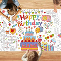30x72 Inches Happy Birthday Giant Coloring Poster, Drawing Paper Coloring Tablecloth, Birthday Activity Poster/Table Cover, Party and Special Events Decoration, Party Games for Kids