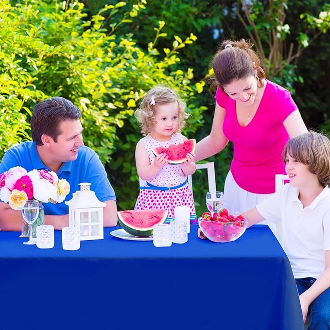 Kopokita 6PCS Royal Blue Plastic Tablecloths 54 x 108 Inch, Disposable Table Cloths Rectangle Party Table Covers
