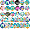 180Pcs Happy Birthday Mylar Balloons, 18IN Round Birthday Foil Helium Balloons Bulk for Party Decoration Supplies