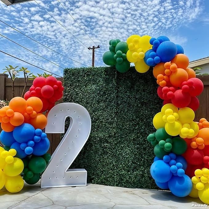 Rainbow Balloon Garland Arch Kit, 120pcs Colorful Balloon Arch Kit With Red Gold Blue 4d Foil Balloon, Orange Yellow Green Balloons Different Sizes For Birthday Baby Shower Party Wedding Decorations