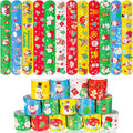 Max Fun 48pcs Christmas Slap Bracelets Party Favors Toys for Kids Xmas Party Favors Stocking Stuffers (Christmas)