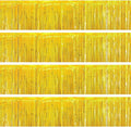 4 Packs Foil Fringe Garland Tinsel Streamers Shiny Wall Hanging Birthday Banner Backdrop for Graduation Wedding Anniversary Celebration Happy Birthday Party Decorations Glitter Gold