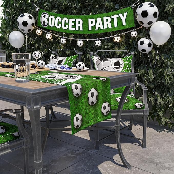 Soccer Party Decorations - Soccer 2026 Game Day Table Runner | Soccer Party Favors Supplies Decor for Birthday Party Kitchen Dining Room Home Decoration