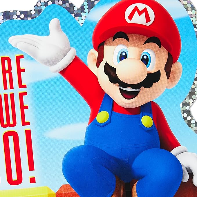 Hallmark Nintendo Super Mario Bros. Birthday Card (New Level of Fun) for Kids, Teens, Gamers