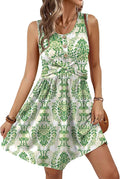 OFEEFAN Summer Dresses for Women Beach Fashion Sundresses Babydoll Dress Button Down Boho Dresses Cute Cross