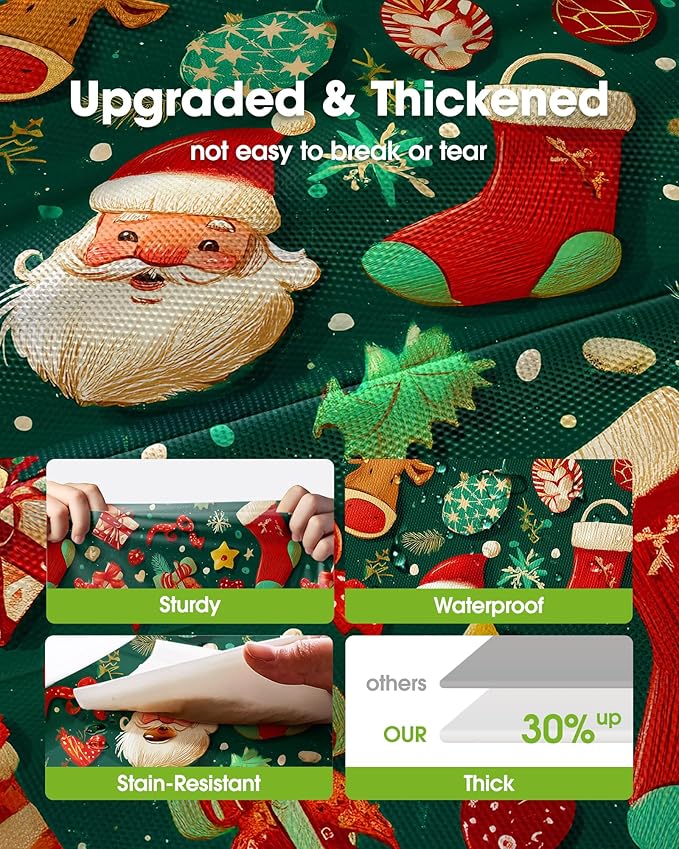 Pureegg Plastic Table Cloth Disposable 10 Pack, 54 x 108 Inch Table Cloths for Parties, Decorative Tablecloths for Rectangle Tables, Christmas Tablecloth Plastic, Leakproof & Sturdy, Christmas Green