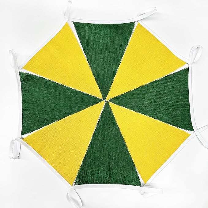 46Ft Yellow Green Party Decorations Yellow Green Burlap Banner Triangle Pennant Flag Linen Garland Streamers for Master Golf Birthday Baby Shower Rustic Spring Wedding Jungle Golf Party Decorations