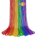 15PCS Pride Accessories, Pride Month Beads Necklaces, 6 Kinds Metallic Rainbow Necklace Bulk, Round LGBTQ Pride Necklace for Gay Lesbian, Costumes Decor for Pride Month Parade Throws Party Favors