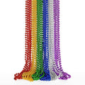 Mardi Gras Beads, 12PCS Bead Necklace Party Favors, Metallic 6 Kinds of 33" Beaded Necklaces Costumes Stuff, Festival Parade Throw Accessory Sets for Mardi Gras Celebrations Decorations