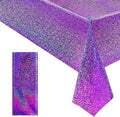 Sparkling Holographic Laser Tablecloth - Shimmering, Waterproof, Easy to Clean - Ideal for Bachelorette, Birthday, Wedding, and Anniversary Party Decorations (Purple, 1)