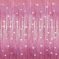 Crosize 2 Pack 3.3 x 9.9 ft Bright Laser Glitter Foil Fringe Curtains Party Decorations, Tinsel Curtain Backdrop for Valentine‘s Day Parties, Door Streamers, Glitter Streamer Backdrop for Birthday