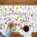 Easter Coloring Tablecloth for Kids – Giant 31.5" x 72" Color-In Paper Table Cover | Disposable Thick Kraft Paper, Bunny & Eggs Activity Poster for Easter Parties, Classrooms & Family Crafts(Easter)