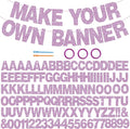 BEISHIDA 116 PCS A-Z DIY Letter Banner Kit Make Your Own Banner Glitter Light Purple Including 111 Letters and Numbers 3 Rope and 7 Threading Device,Customized for Birthday Graduation Party Decor