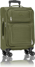 U.S. Traveler Rio Lightweight Softside Rolling Carry-on Suitcase, 4-Wheel Single, Green
