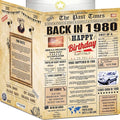 46th Birthday Card for Women Men - Back In 1980 Newspaper - 46 th Happy BIRTHDAY card - 46 birthday gift for Her Him - JUMBO size - 46th birthday decorations Dad Mom - Best gifts for 46 year old