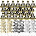 New Year's Eve Party Supplies Includes Black Cone Hats Headbands Tiaras for Eve Party Accessories
