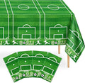 Mulbozy 4 Pcs Soccer Tablecloths Disposable, 54 × 108 Inch Soccer Party Decorations Table Cloth, Plastic Sports Table Cover for Picnic Birthday Party Supplies Decoration