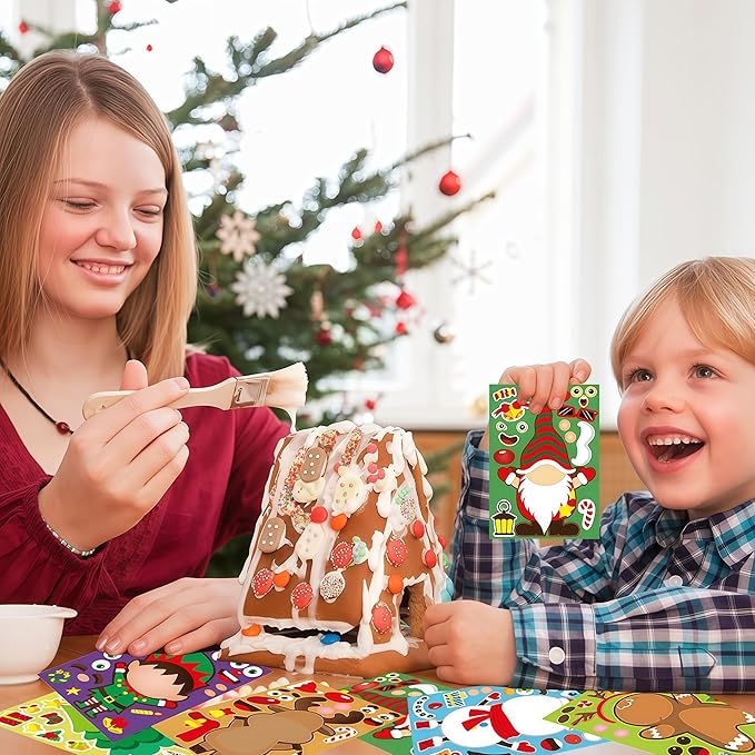 24 Sheets Christmas Stickers Christmas Gifts for Kids Make Your Own Holiday Christmas Stickers for Boys Girls Christmas Party Favors Children Christmas Presents