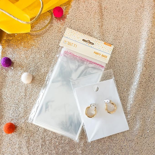 100 Pcs 4"6"+1.2" Clear Plastic Bags, Flat Cello/Cellophane Candy Bags for Bakery, Cookie, Dessert, Party Favor Packaging