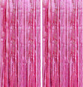 Pink Glitter Foil Backdrop 2 Pack for Birthday, Baby Shower, Wedding Engagement, Holiday Celebration Party Decorations, 3.3 FT x 6.5 FT, Pink