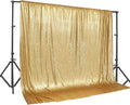 PartyDelight Gold Sequin Backdrop 20x10ft - High Density 3mm Shimmer Sequin Background with 4-Inch Rod Pocket, Sparkly Photography Curtain for Large Wedding, Gala, Stage & Grand Event Decor