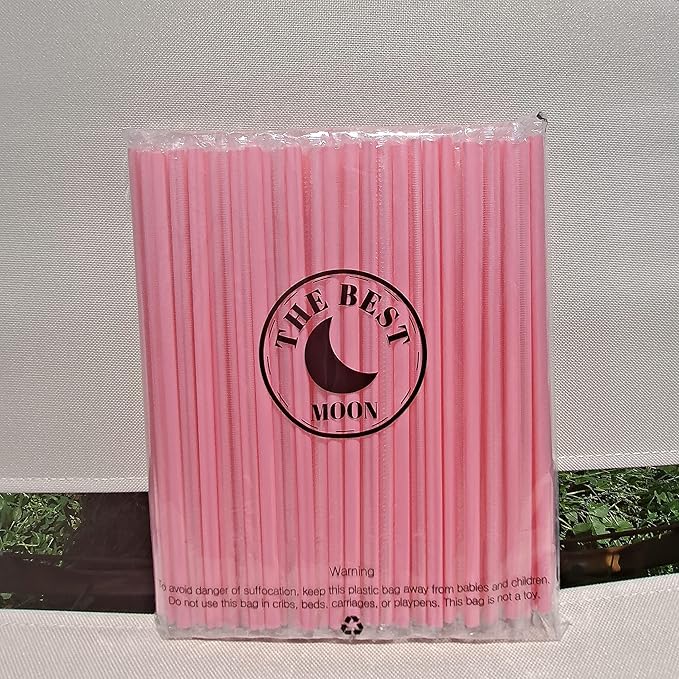 100pcs Heart Shaped Pink Straws Disposable Drinking Cute Straw Individually Wrapped Pink Plastic Straw Galentines Day, Cocktail, Birthday Party, Bridal Shower, Wedding Decorations