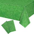 2 Pack Green Grass Tablecloth Golf Table Cloth 54 x 108 Inch Disposable Plastic Grass Tablecloth for Golf Birthday Party Games Decoration Outdoor Picnics Dining Rectangle Table Cover