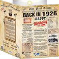100th Birthday Cards for Men & Women - Back In 1926 Newspaper (A4 Bday Card + Envelope) Large HAPPY BIRTHDAY Decorations for Her Him Vintage Funny card for Wife Husband & Grandparents 100 years
