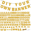 131 PCS Custom Banner Glitter DIY Letter Banners Personalized Banner for Birthday Congratulations Wedding Party Golden Glitter 5-inch