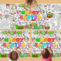 3 PCS Easter Coloring Tablecloth, Easter Crafts for Kids, 72" x 30" Giant Paper Coloring Table Cloth Banner for Gifts Activities, Fun DIY Art Easter Decorations Supplies for Family School Party Games