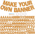 BEISHIDA 116 PCS A-Z DIY Letter Banner Kit Make Your Own Banner Glitter Orange Including 111 Letters and Numbers 3 Rope and 2 Threading Device,Customized for Birthday Graduation Party Decor