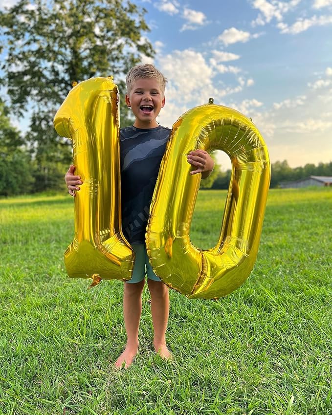 Gold Number 12 Balloon 40 Inch, 12th Birthday Party Decorations for Children, Giant 12 Foil Balloon for Party Supplies
