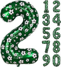 40 Inch Soccer Number 2 Balloons Large Foil Balloon Number 2 Birthday Deco World Cup Sports Soccer Theme Decoration For Soccer Party And Boy'S 2 th Birthday