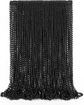 Bead Necklace, 12PCS Halloween Black Bead Necklaces Stuff Accessories, 33" Mardi Gras Beads Necklace Costume, Festival Parade Throw Accessory Sets for Halloween Party Events Supplies Decor