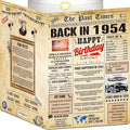 72nd Birthday Cards for Men & Women - Back In 1954 Newspaper (Bday Card + Envelope) Large HAPPY BIRTHDAY Decorations for Her Him Vintage Funny card for Wife Husband & Grandparents 72 years