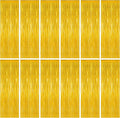12 Pack 2026 Graduation Decorations, 3.28 FT x 7.05 FT Gold Backdrop Curtains, Metallic Class of 2026 Backdrop Fringe Curtains Foil Streamer, Gold Grad Decorations 2026 Party Supplies