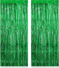 2 Pack Fringe Curtains Backdrops, Foil Fringe Curtains, Door Streamers for Birthday Wedding Bridal Shower Holiday Graduation Party Decorations, Photo Booth Backdrops, Green
