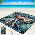 WIWIGO Beach Blanket Waterproof Sandproof Beach Mat 79" X 83"/10'x9'for 2-8 Adults Quick Drying Outdoor Picnic Mat Beach Accessories for Travel, Camping, Hiking