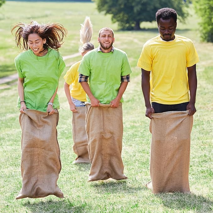 JOYIN 6 Pack Large Burlap Potato Sack Race Bags, 39" x 25" Potato Sacks Racing Bags for Kids & Adults,Outdoor Play, Family Reunion, Outdoor Picnic Party, Outside Yard Lawn Easter Carnival Games