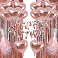 Rose Gold Balloons Foil Curtains 29 Pcs Rose Gold Party Decor Rose Foil Helium Wine Balloons Boy Birthday Party Decorations for Girls Women Party Supplies
