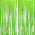BRAVESHINE Pastel Green Streamers Party Backdrop Decoration - Tinsel Curtain Foil Fringe Backdrop for St Patricks Day/Birthday/Dinosaur/Lime Green/Frog Theme/Wizard Decorations - 3.2ft X 8.2ft