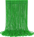 St Patricks Day Decor, 30PCS Green Beads Necklaces Accessories, 33" Saint Patricks Day Mardi Gras Xmas Necklace Party Favor, Green Mardi Gras Beads Bulk for Wedding Birthday Holiday Parade