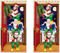 Beistle Christmas Elves Door Covers, 5’ x 30”, 2 Pieces – Plastic for Indoor & Outdoor Use – Easily Display – Santa's Workshop, Christmas Party Decorations & Holiday Decor