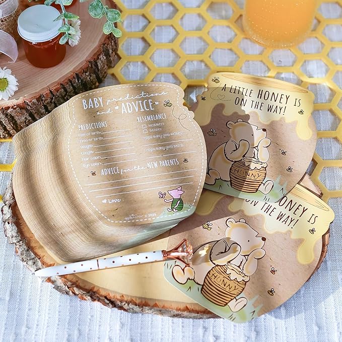 Kate Aspen Classic Winnie Baby Shower Advice and Wishes Cards - Baby Prediction Cards for Shower Guests - Baby Shower Game and Table Decorations - Set of 50 for Parents to Be Keepsake