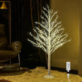 LITBLOOM Lighted White Tree Plug in 430 LED Fairy Lights 4FT, Twig Tree with Lights for Indoor Outdoor Home Room Christmas Easter Decoration